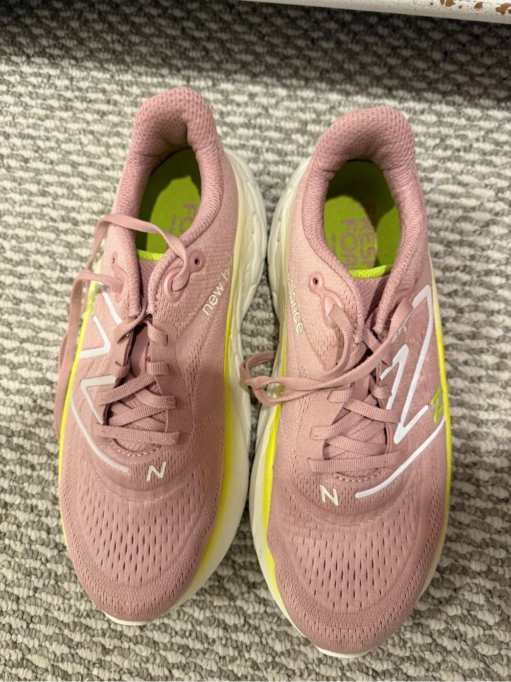 New Balance Women's Pink and Lime Athletic Running Shoes